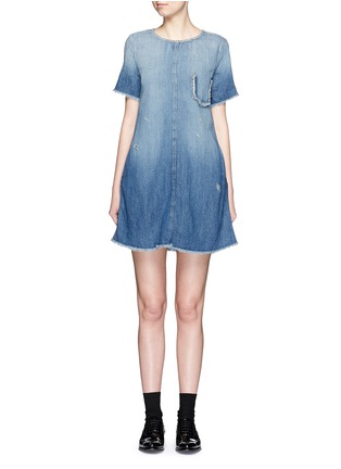 Main View - Click To Enlarge - CURRENT/ELLIOTT - 'The Frayed Edge' denim dress