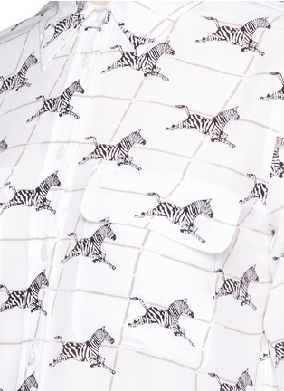 Detail View - Click To Enlarge - EQUIPMENT - 'Slim Signature' zebra print silk shirt