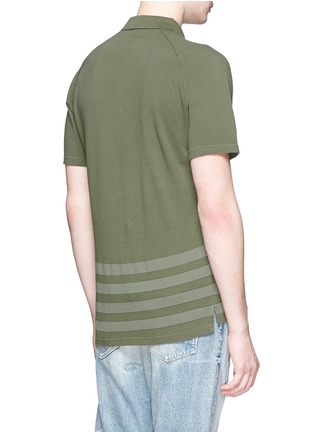 Back View - Click To Enlarge - DENHAM - 'Joey' raglan sleeve stripe polo T-shirt