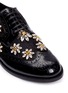 Detail View - Click To Enlarge - - - 'Boy' jewelled daisy jacquard leather brogues
