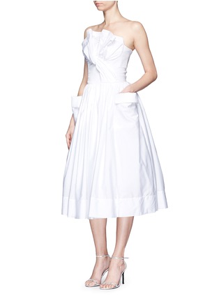 Figure View - Click To Enlarge - MATICEVSKI - 'Magic Heart' structured bow poplin strapless dress