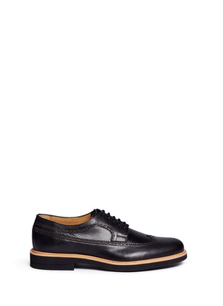 Main View - Click To Enlarge - ARMANI COLLEZIONI - Longwing brogue leather Derbies