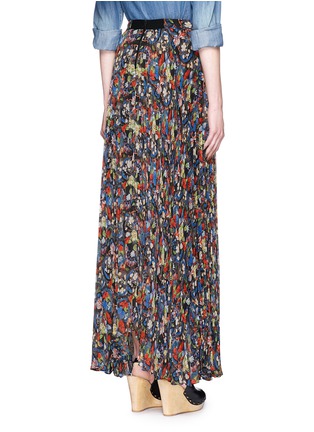 Back View - Click To Enlarge - ALICE & OLIVIA - 'Shannon' floral print plissé pleat chiffon maxi skirt