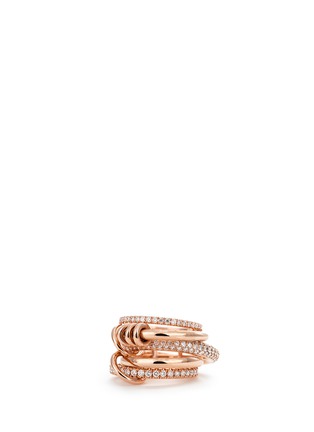 Main View - Click To Enlarge - SPINELLI KILCOLLIN - 'Venus' diamond 18k rose gold five link ring