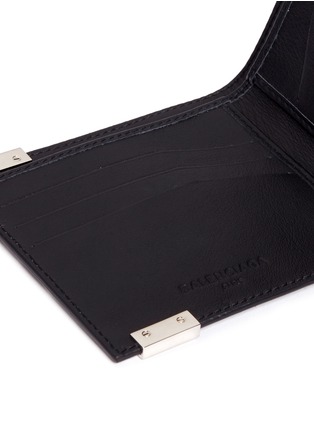 Detail View - Click To Enlarge - BALENCIAGA - 'Phileas' marble print leather bifold wallet