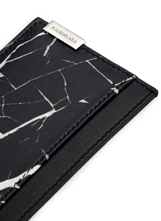 Detail View - Click To Enlarge - BALENCIAGA - 'Phileas' marble print leather cardholder