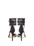 Back View - Click To Enlarge - GIANVITO ROSSI - Lace cuff suede sandals