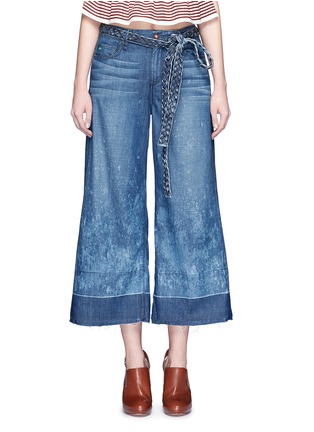 Detail View - Click To Enlarge - 72877 - Shadow hem cropped wide leg jeans