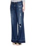 Front View - Click To Enlarge - 72877 - 'Clemmy's' shadow hem wide leg jeans