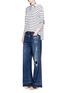Figure View - Click To Enlarge - 72877 - 'Clemmy's' shadow hem wide leg jeans