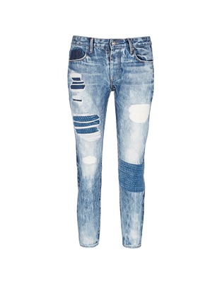 Main View - Click To Enlarge - 72877 - Knit patch distressed jeans