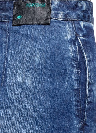 Detail View - Click To Enlarge - 72877 - Water stain denim maxi skirt