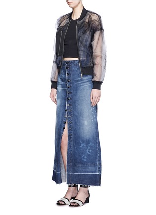 Figure View - Click To Enlarge - 72877 - Water stain denim maxi skirt