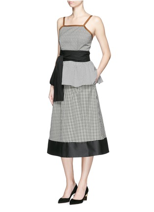 Figure View - Click To Enlarge - ISA ARFEN - Mix print cotton silk faille wrap dress