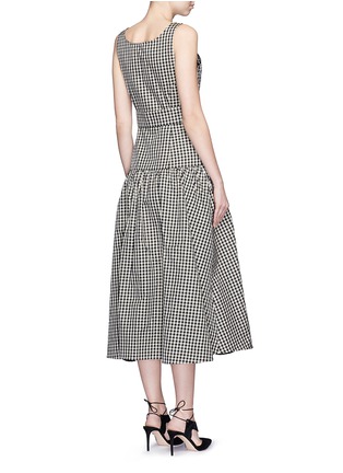Back View - Click To Enlarge - ISA ARFEN - Gingham check drop waist dress