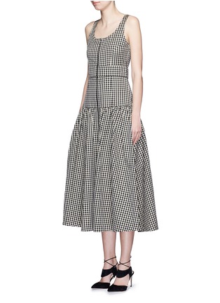 Front View - Click To Enlarge - ISA ARFEN - Gingham check drop waist dress