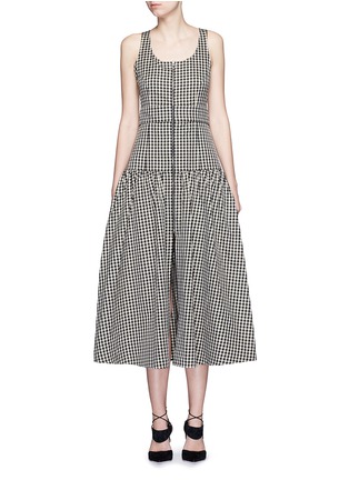 Main View - Click To Enlarge - ISA ARFEN - Gingham check drop waist dress