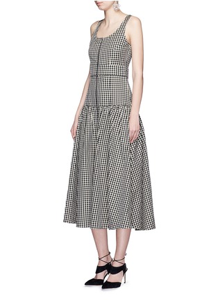 Figure View - Click To Enlarge - ISA ARFEN - Gingham check drop waist dress