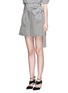 Front View - Click To Enlarge - ISA ARFEN - Wrap belt gingham print shorts