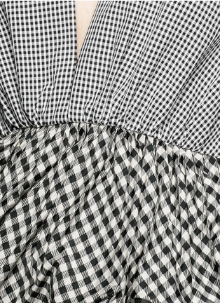 Detail View - Click To Enlarge - ISA ARFEN - Gingham print plunge neck top