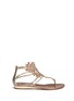 Main View - Click To Enlarge - RENÉ CAOVILLA - Ethnic strass embroidery snakeskin leather sandals