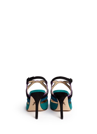 Back View - Click To Enlarge - PAUL ANDREW - 'Soho' caged suede slingback pumps