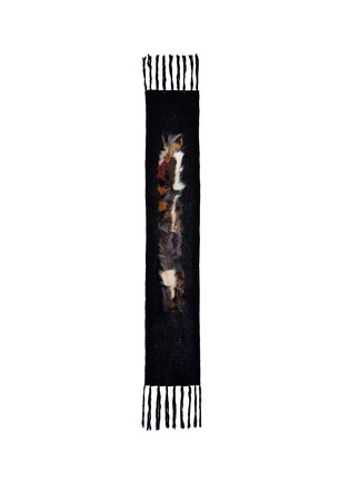 Detail View - Click To Enlarge - CUTULI CULT - 'Erimato' raccoon fur panel wool scarf