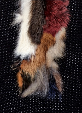 Detail View - Click To Enlarge - CUTULI CULT - 'Erimato' raccoon fur panel wool scarf