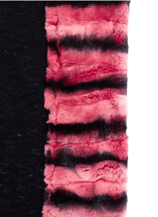 Detail View - Click To Enlarge - CUTULI CULT - 'Nesea' rabbit fur panel cashmere-silk scarf