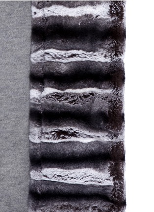 Detail View - Click To Enlarge - CUTULI CULT - 'Nesea' rabbit fur panel cashmere-silk scarf