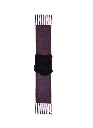 Detail View - Click To Enlarge - CUTULI CULT - 'Enope' lamb fur panel wool scarf