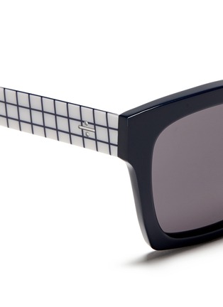 Detail View - Click To Enlarge - BLANC & ECLARE - 'New York' check print temple acetate sunglasses