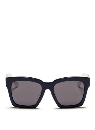 Main View - Click To Enlarge - BLANC & ECLARE - 'New York' check print temple acetate sunglasses