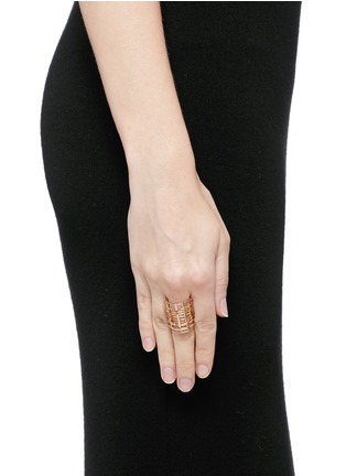 Figure View - Click To Enlarge - DAUPHIN - 18k rose gold lattice ring