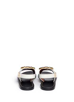 Back View - Click To Enlarge - MARNI - Rhinestone appliqué pony hair sandals