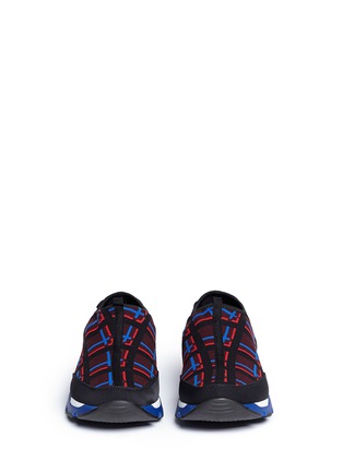 Figure View - Click To Enlarge - MARNI - Tron check stretch knit slip-on sneakers