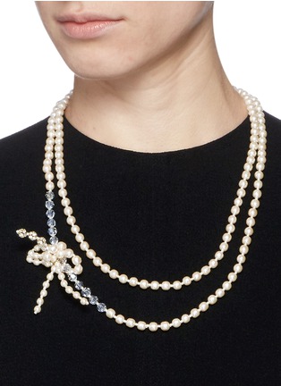 Figure View - Click To Enlarge - MIRIAM HASKELL - Pearl dragonfly rope necklace