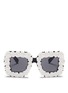 Main View - Click To Enlarge - - - Resin rose appliqué chunky sunglasses