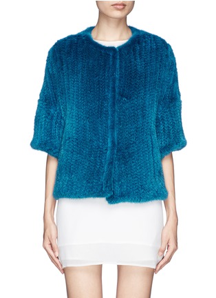 Detail View - Click To Enlarge - YVES SALOMON - Mink knit jacket