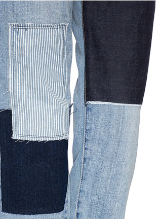 Detail View - Click To Enlarge - CURRENT/ELLIOTT - 'The Boyfriend' patchwork jeans