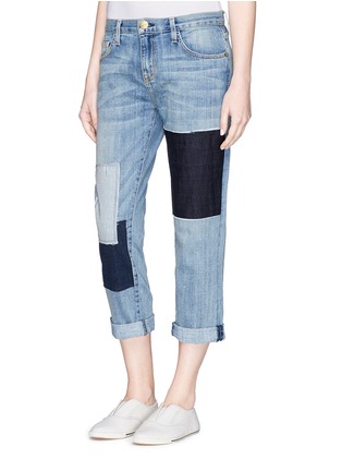 Front View - Click To Enlarge - CURRENT/ELLIOTT - 'The Boyfriend' patchwork jeans