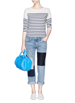 Figure View - Click To Enlarge - CURRENT/ELLIOTT - 'The Boyfriend' patchwork jeans