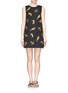 Main View - Click To Enlarge - MSGM - Neon bird appliqué wrap back dress