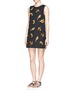 Figure View - Click To Enlarge - MSGM - Neon bird appliqué wrap back dress