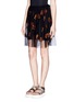 Front View - Click To Enlarge - MSGM - Lace alphabet appliqué tulle skirt