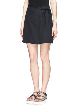Front View - Click To Enlarge - MSGM - Tie wrap mini skirt