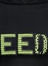 Detail View - Click To Enlarge - MSGM - Freedom slogan sheer mesh hoodie