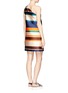 Back View - Click To Enlarge - MSGM - Stripe one-shoulder dress
