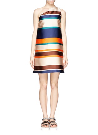 Main View - Click To Enlarge - MSGM - Stripe one-shoulder dress