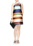 Figure View - Click To Enlarge - MSGM - Stripe one-shoulder dress